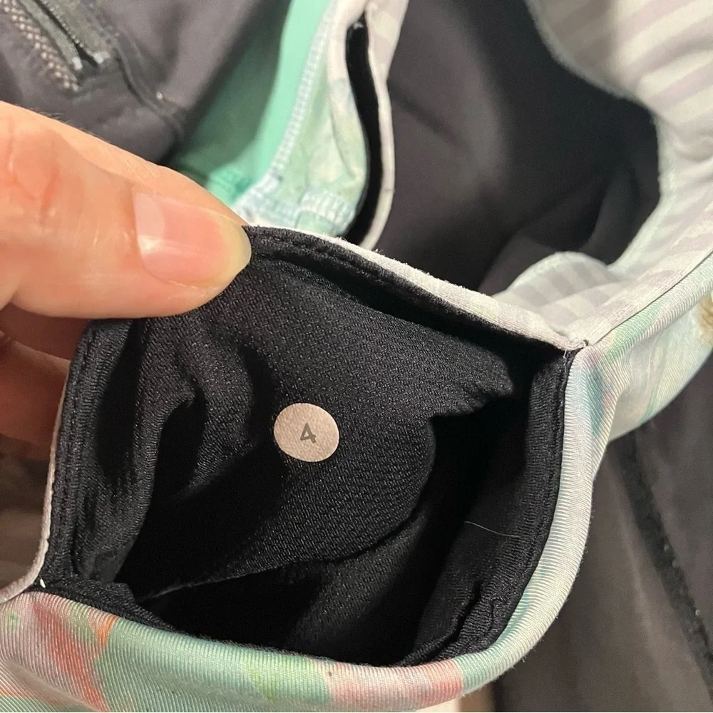 Lululemon Inspire Tight II (Mesh) Black / Blushed Illusion Multi / Menthol sz 4
